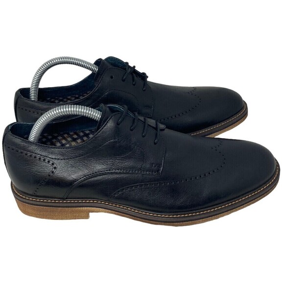English Laundry Men's Size 7 Wing Tip Dress Casual Shoes Black Leather - Picture 4 of 10